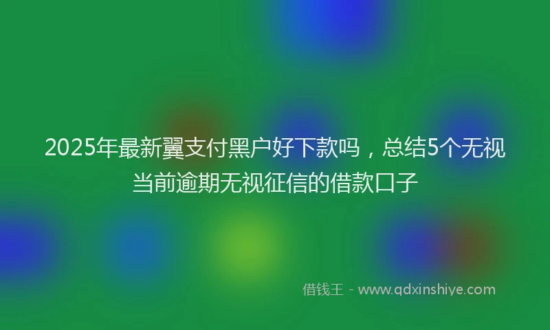 2025年最新翼支付黑户好下款吗，总结5个无视当前逾期无视征信的借款口子