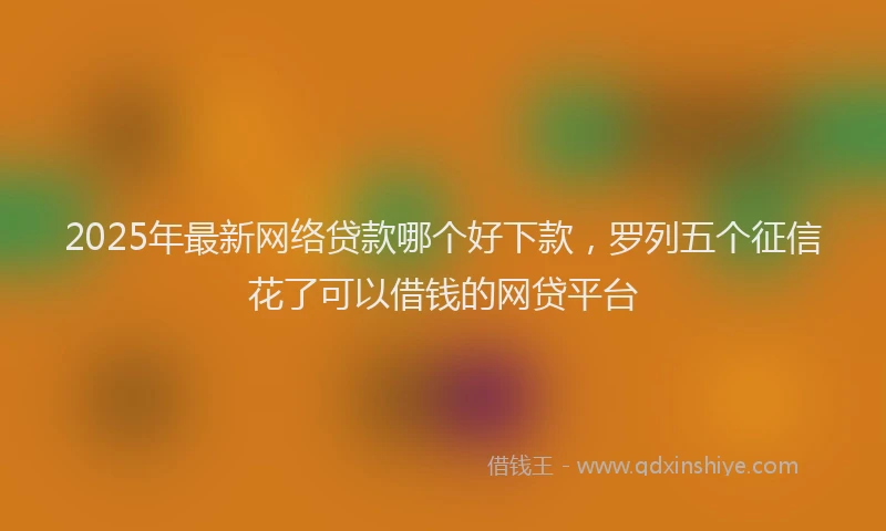 2025年最新网络贷款哪个好下款，罗列五个征信花了可以借钱的网贷平台