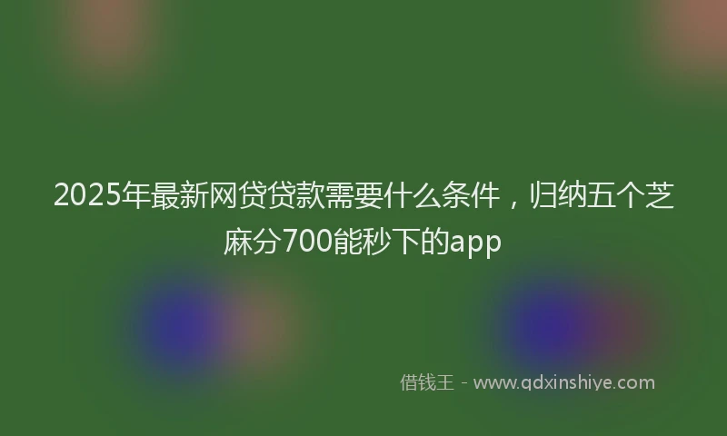 2025年最新网贷贷款需要什么条件，归纳五个芝麻分700能秒下的app