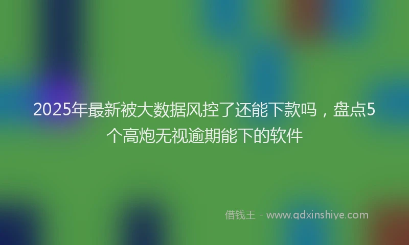 2025年最新被大数据风控了还能下款吗,盘点5个高炮无视逾期能下的软件