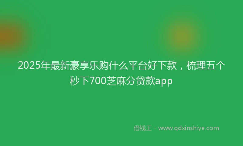 2025年最新豪享乐购什么平台好下款，梳理五个秒下700芝麻分贷款app