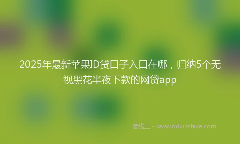 2025年最新苹果ID贷口子入口在哪，归纳5个无视黑花半夜下款的网贷app