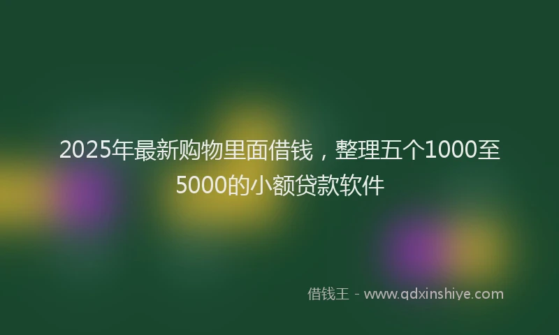 2025年最新购物里面借钱，整理五个1000至5000的小额贷款软件