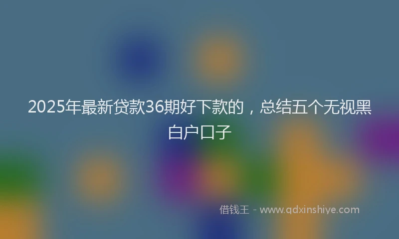 2025年最新贷款36期好下款的，总结五个无视黑白户口子