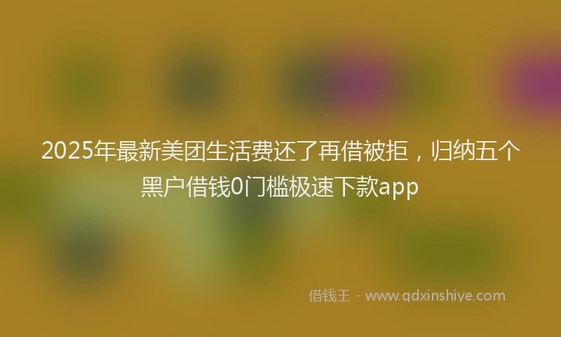 2025年最新美团生活费还了再借被拒，归纳五个黑户借钱0门槛极速下款app