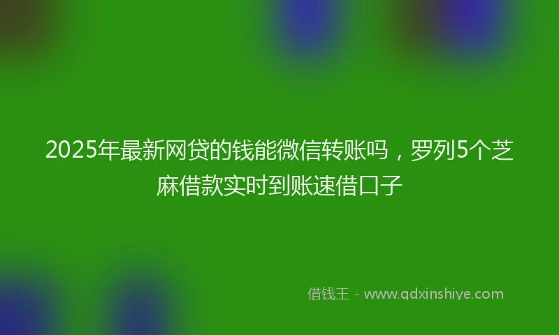2025年最新网贷的钱能微信转账吗，罗列5个芝麻借款实时到账速借口子