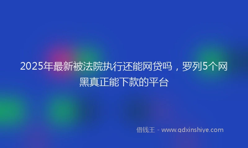 2025年最新被法院执行还能网贷吗，罗列5个网黑真正能下款的平台