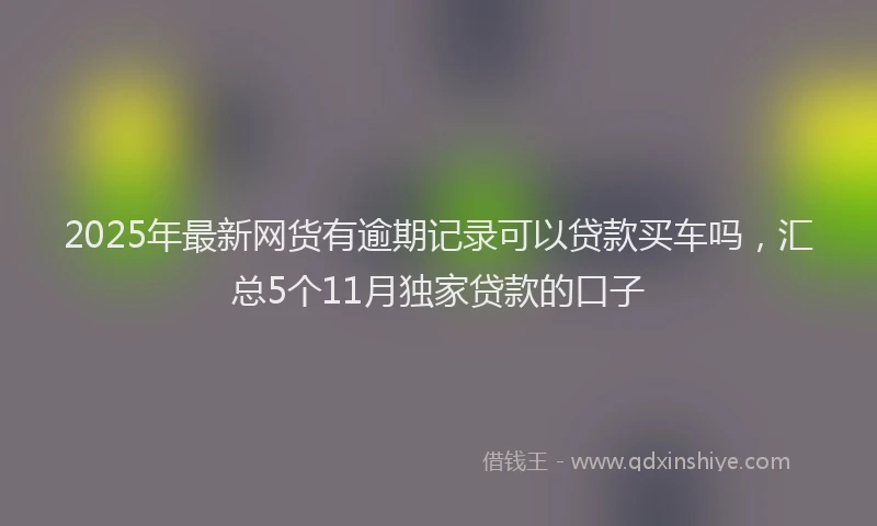 2025年最新网货有逾期记录可以贷款买车吗，汇总5个11月独家贷款的口子