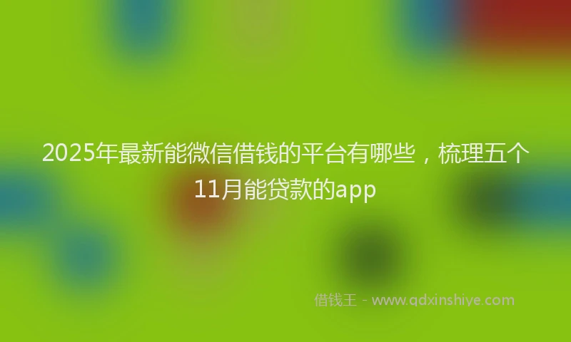 2025年最新能微信借钱的平台有哪些，梳理五个11月能贷款的app