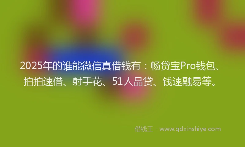2025年的谁能微信真借钱有：畅贷宝Pro钱包、拍拍速借、射手花、51人品贷、钱速融易等。