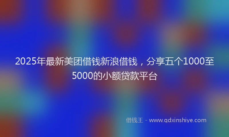 2025年最新美团借钱新浪借钱，分享五个1000至5000的小额贷款平台