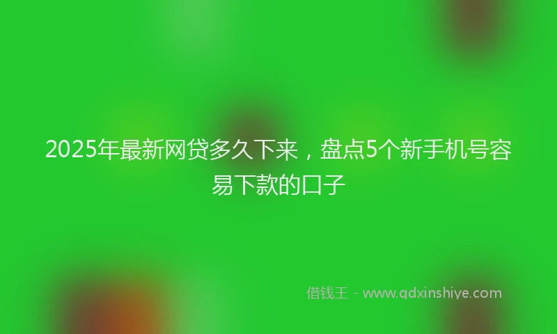 2025年最新网贷多久下来,盘点5个新手机号容易下款的口子