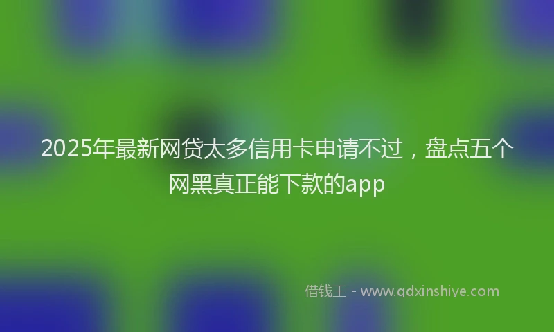 2025年最新网贷太多信用卡申请不过,盘点五个网黑真正能下款的app