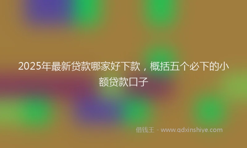 2025年最新贷款哪家好下款，概括五个必下的小额贷款口子
