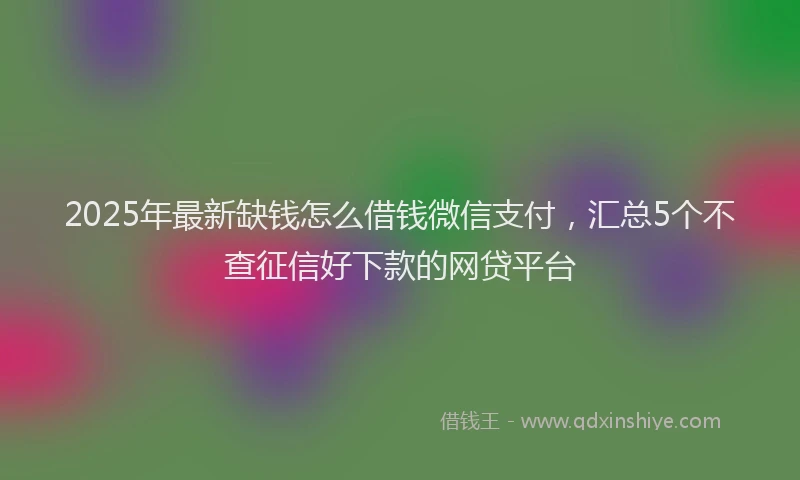 2025年最新缺钱怎么借钱微信支付，汇总5个不查征信好下款的网贷平台