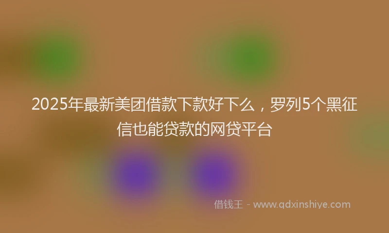 2025年最新美团借款下款好下么，罗列5个黑征信也能贷款的网贷平台