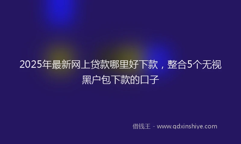 2025年最新网上贷款哪里好下款，整合5个无视黑户包下款的口子