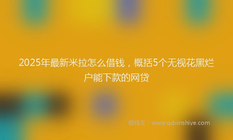 2025年最新米拉怎么借钱，概括5个无视花黑烂户能下款的网贷