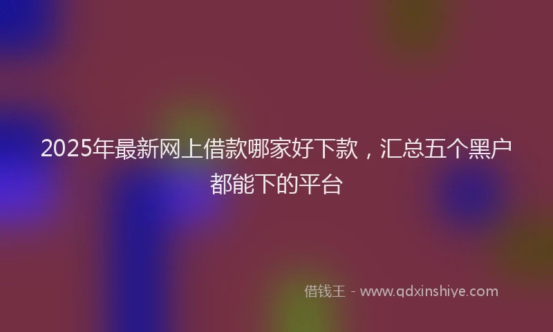 2025年最新网上借款哪家好下款，汇总五个黑户都能下的平台