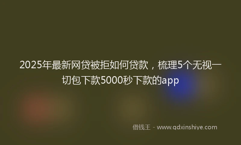 2025年最新网贷被拒如何贷款，梳理5个无视一切包下款5000秒下款的app
