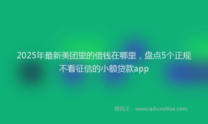 2025年最新美团里的借钱在哪里，盘点5个正规不看征信的小额贷款app