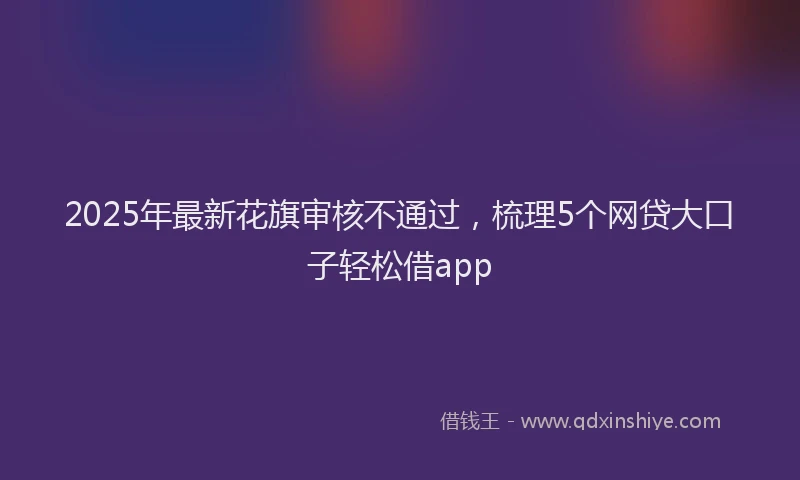 2025年最新花旗审核不通过，梳理5个网贷大口子轻松借app