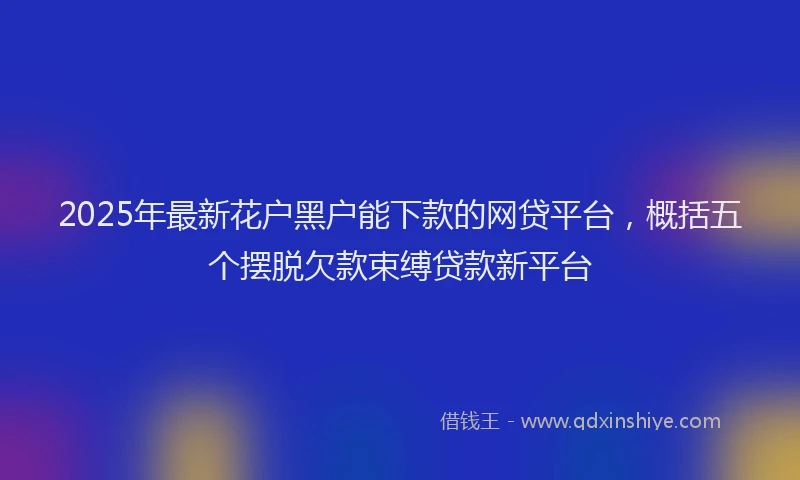 2025年最新花户黑户能下款的网贷平台，概括五个摆脱欠款束缚贷款新平台