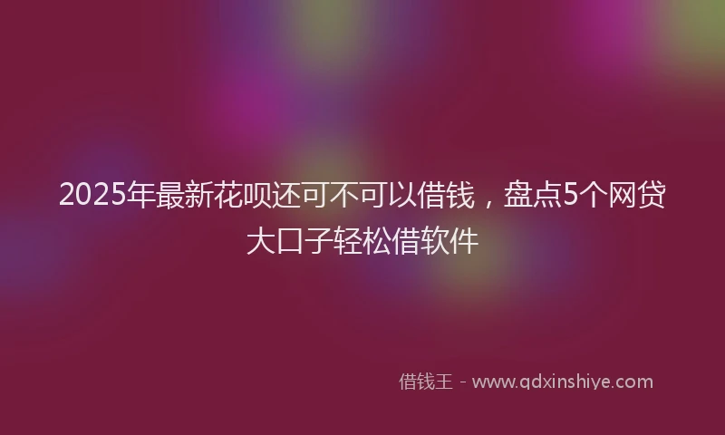 2025年最新花呗还可不可以借钱，盘点5个网贷大口子轻松借软件