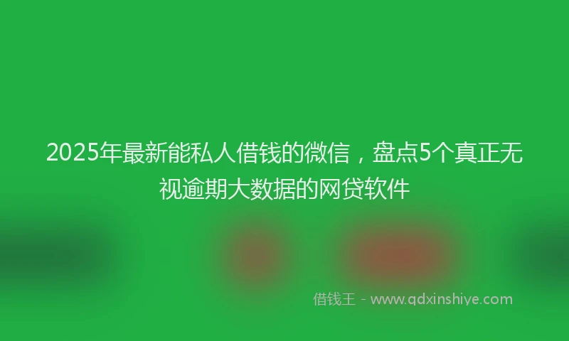 2025年最新能私人借钱的微信，盘点5个真正无视逾期大数据的网贷软件