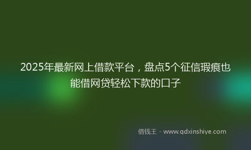 2025年最新网上借款平台，盘点5个征信瑕疵也能借网贷轻松下款的口子