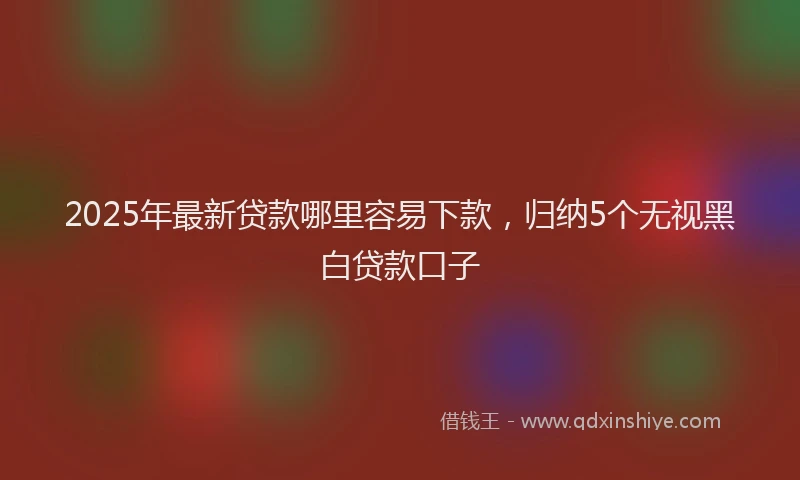 2025年最新贷款哪里容易下款，归纳5个无视黑白贷款口子