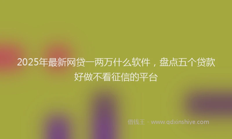 2025年最新网贷一两万什么软件，盘点五个贷款好做不看征信的平台