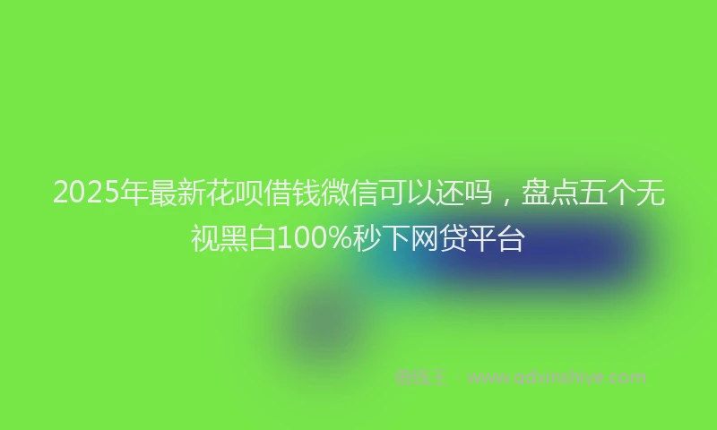 2025年最新花呗借钱微信可以还吗，盘点五个无视黑白100%秒下网贷平台