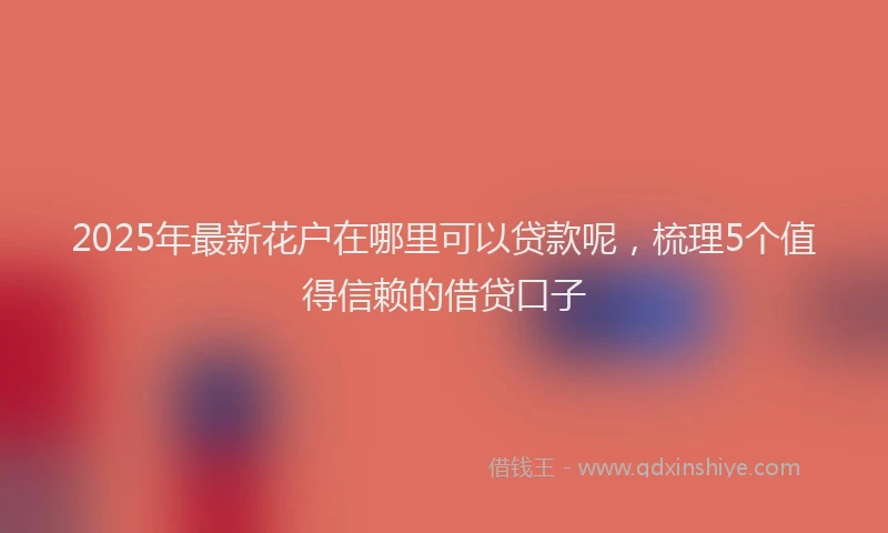 2025年最新花户在哪里可以贷款呢，梳理5个值得信赖的借贷口子