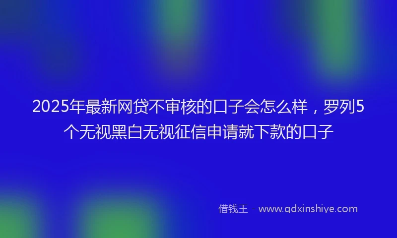 2025年最新网贷不审核的口子会怎么样，罗列5个无视黑白无视征信申请就下款的口子