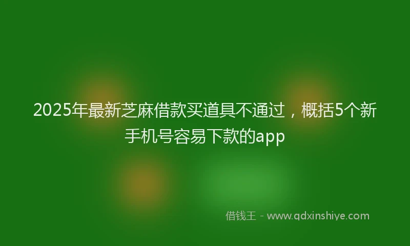2025年最新芝麻借款买道具不通过，概括5个新手机号容易下款的app