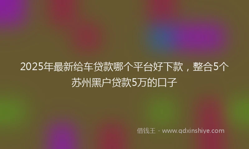 2025年最新给车贷款哪个平台好下款，整合5个苏州黑户贷款5万的口子