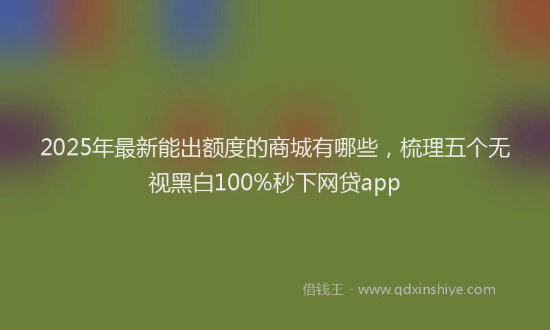 2025年最新能出额度的商城有哪些，梳理五个无视黑白100%秒下网贷app