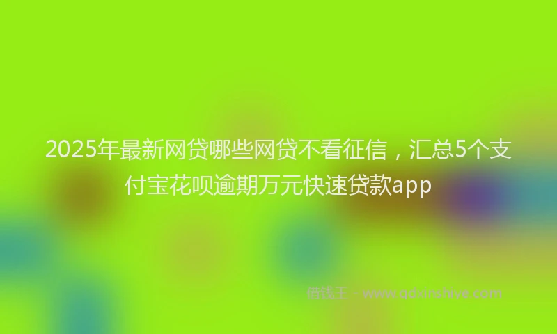 2025年最新网贷哪些网贷不看征信，汇总5个支付宝花呗逾期万元快速贷款app