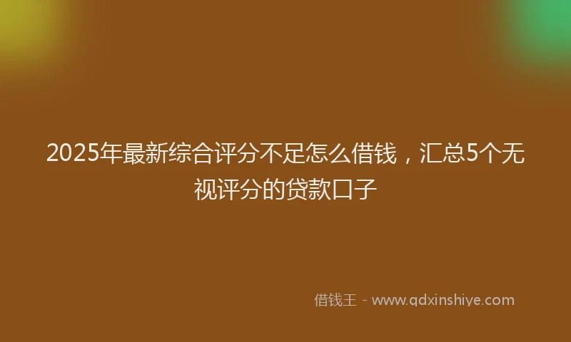 2025年最新综合评分不足怎么借钱，汇总5个无视评分的贷款口子