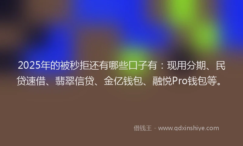 2025年的被秒拒还有哪些口子有：现用分期、民贷速借、翡翠信贷、金亿钱包、融悦Pro钱包等。