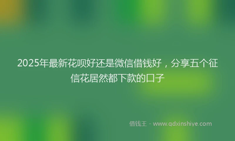 2025年最新花呗好还是微信借钱好，分享五个征信花居然都下款的口子