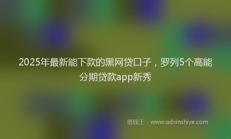 2025年最新能下款的黑网贷口子，罗列5个高能分期贷款app新秀