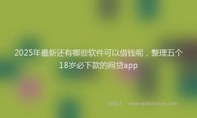 2025年最新还有哪些软件可以借钱呢，整理五个18岁必下款的网贷app
