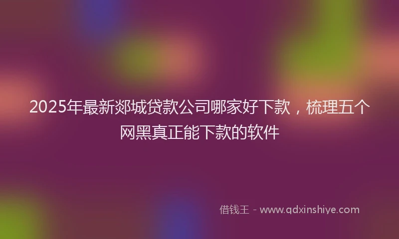 2025年最新郯城贷款公司哪家好下款，梳理五个网黑真正能下款的软件
