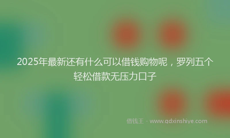2025年最新还有什么可以借钱购物呢，罗列五个轻松借款无压力口子