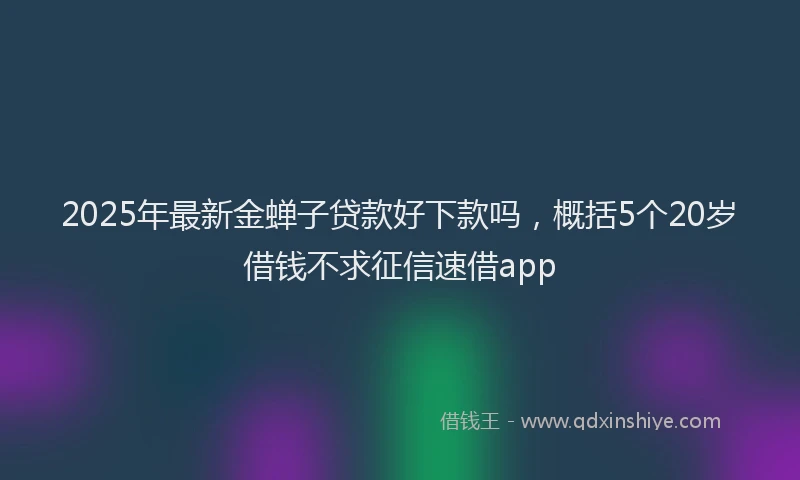 2025年最新金蝉子贷款好下款吗，概括5个20岁借钱不求征信速借app