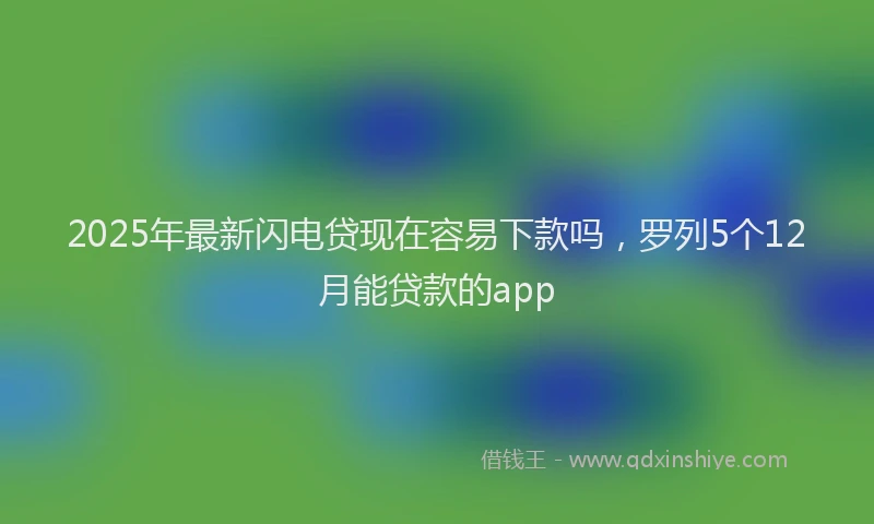 2025年最新闪电贷现在容易下款吗，罗列5个12月能贷款的app