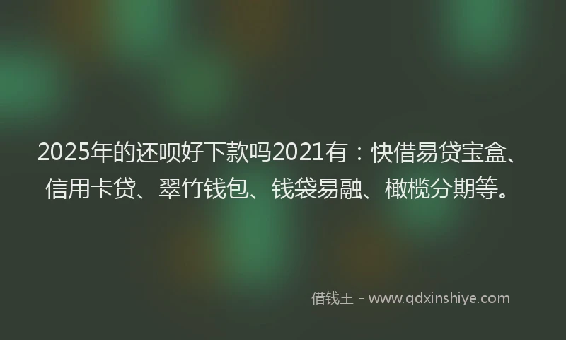 2025年的还呗好下款吗2021有：快借易贷宝盒、信用卡贷、翠竹钱包、钱袋易融、橄榄分期等。