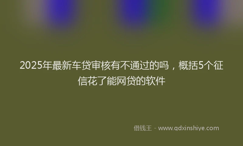 2025年最新车贷审核有不通过的吗，概括5个征信花了能网贷的软件